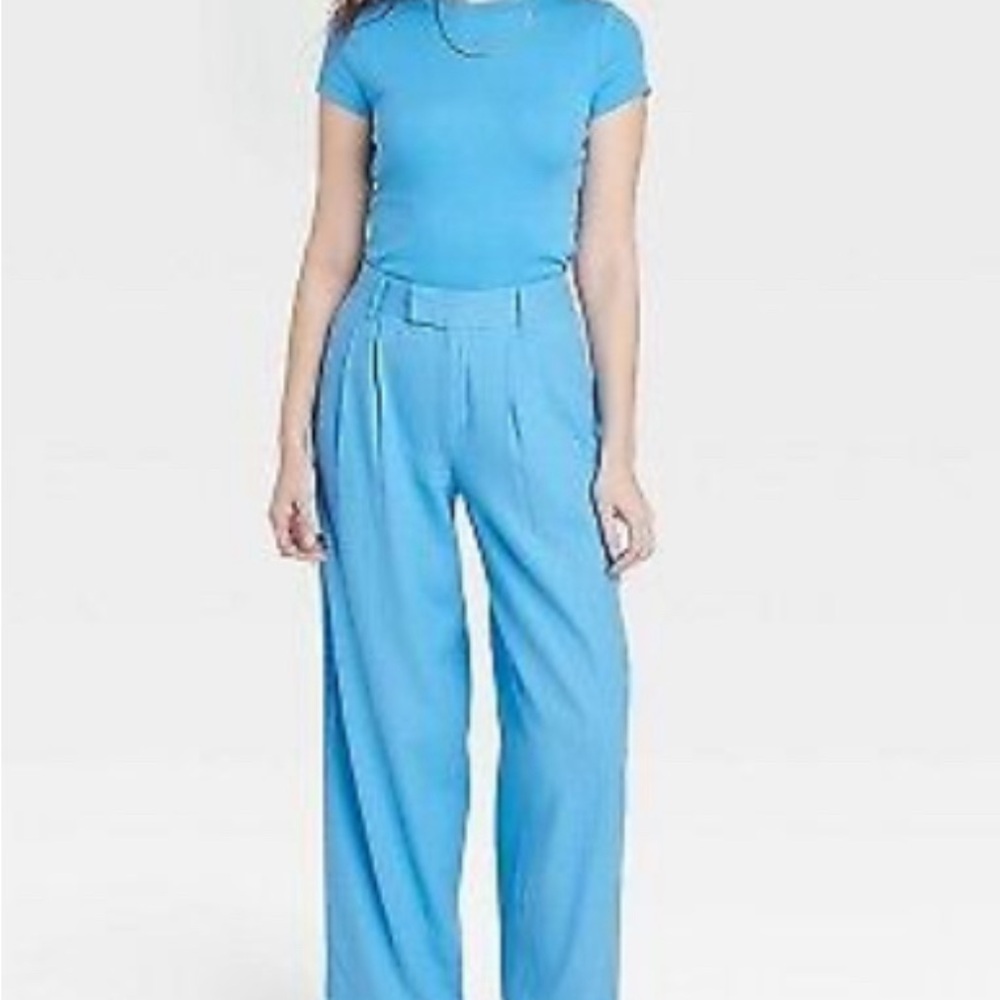 a new day Women's Vibrant Blue Wide-Leg Pants